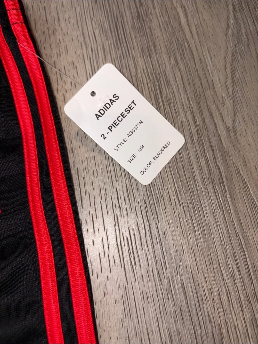 adidas Black Kids Track Jacket and Pants with Red Stripes